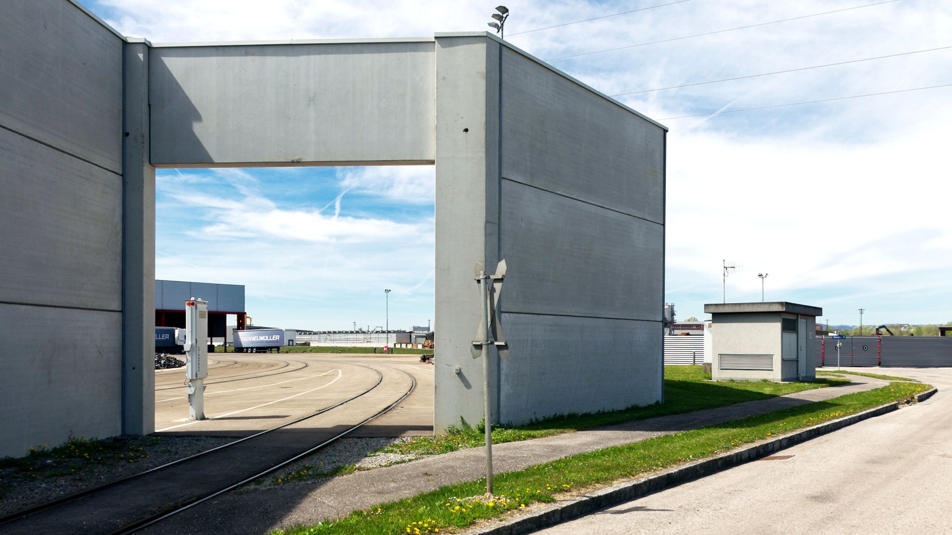 Anschlussbahn im Wirtschaftspark Ennsdorf Bahngleise auf Firmengleände