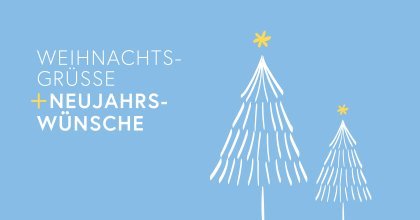 ecoplus Weihnachtsgrüße & Neujahrswünsche 2025 mit kleinen Baumsymbolen