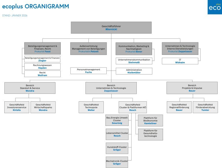 ecoplus Organigramm Jänner 2026