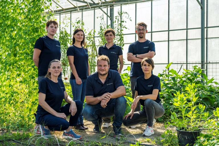 Gruppenbild des Unternehmens Ensemo mit 7 Mitarbeiter und Mitarbeiterinnen