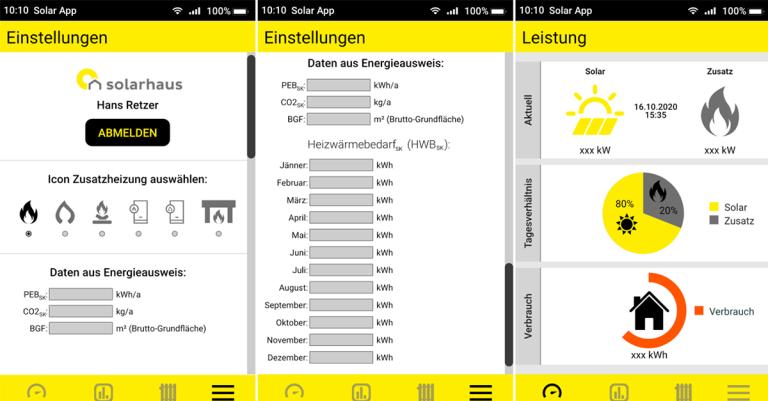 Screenshot Open Source Solarhaus App
