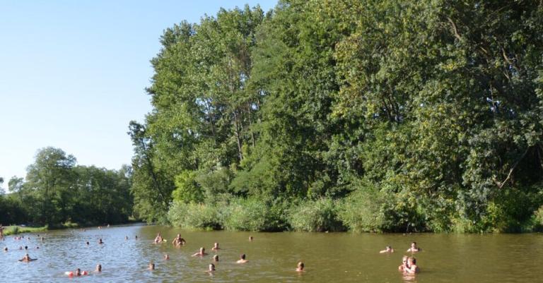 Menschen schwimmen im Wasser