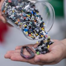 zerkleinerte Kunststoffteilchen