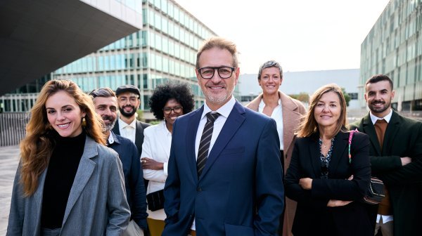 Personengruppe in Anzug
