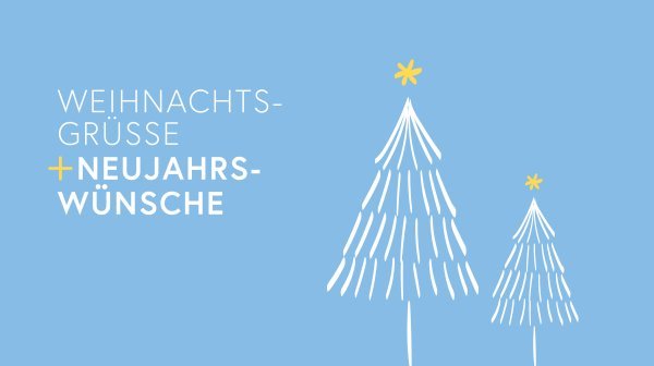 ecoplus Weihnachtsgrüße & Neujahrswünsche 2025 mit kleinen Baumsymbolen