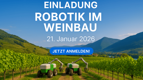 Einladungsimage mit Weinbau im Hintergrund