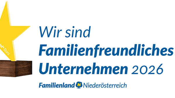 Logo mit Auszeichung "Wir sind Familienfreundliches Unternehmen 2026"