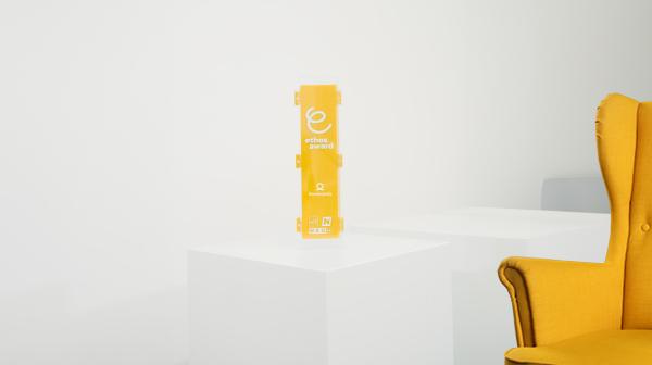 gelbe Trophäe für ethos Award Sonderpreis Hochwasser-Hilfe