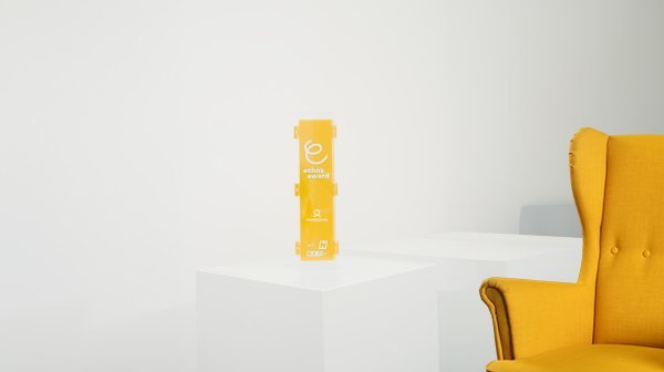 gelbe Trophäe für ethos Award Sonderpreis Hochwasser-Hilfe